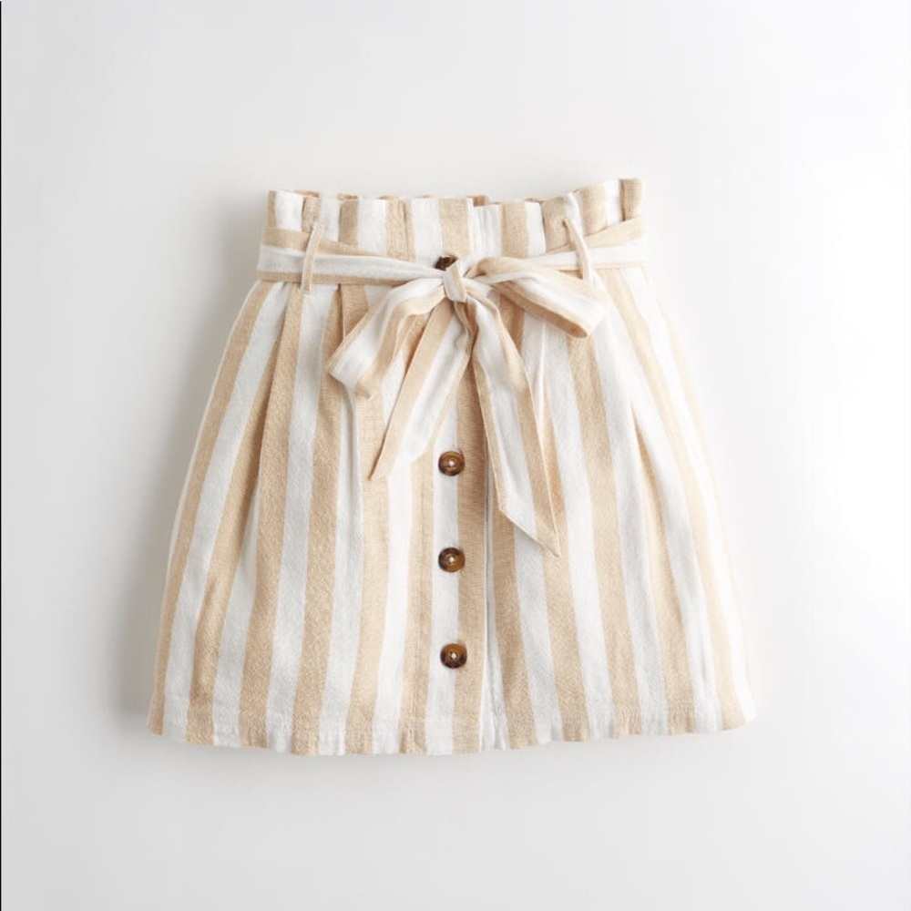 High waisted linen blend skirt